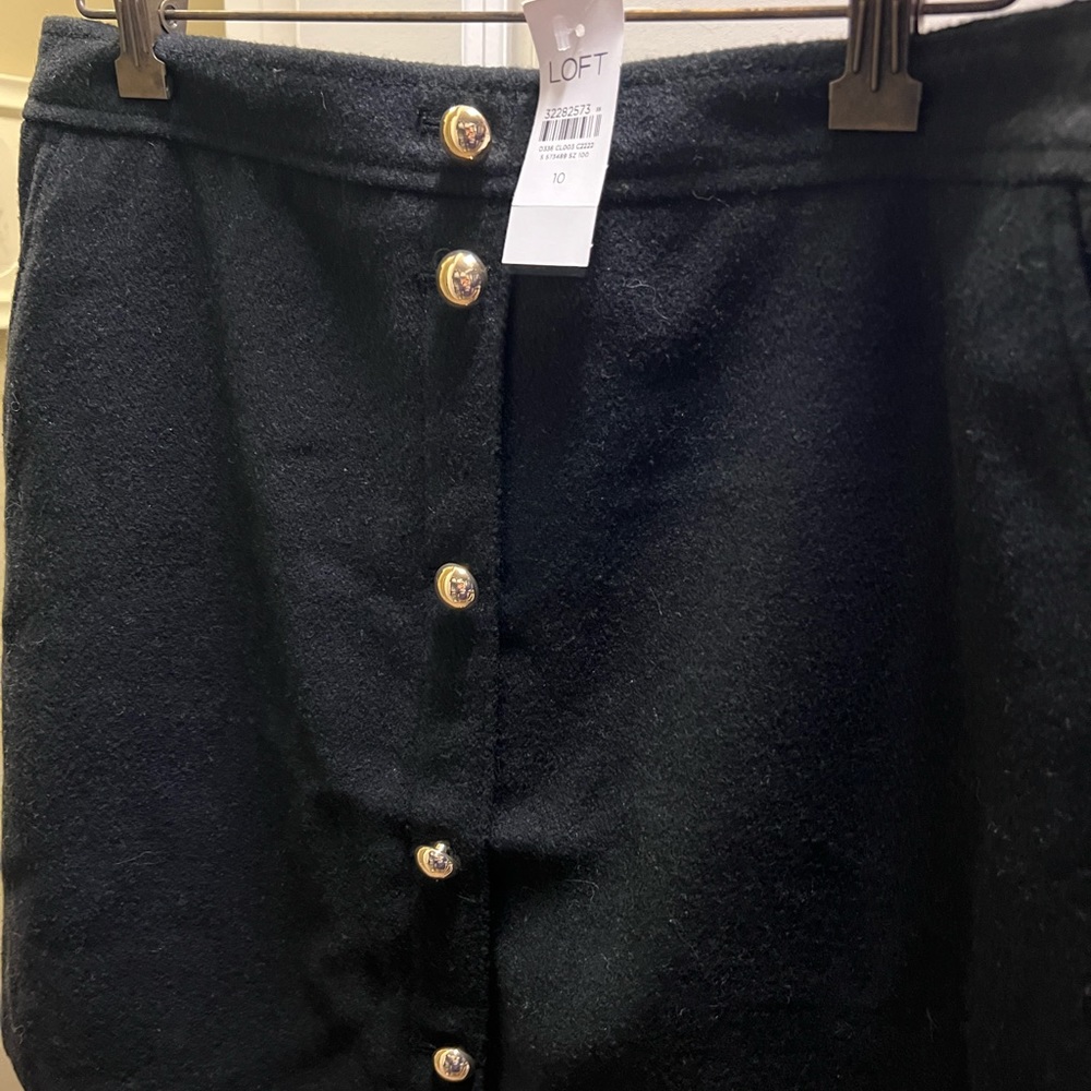 Loft black wool skirt